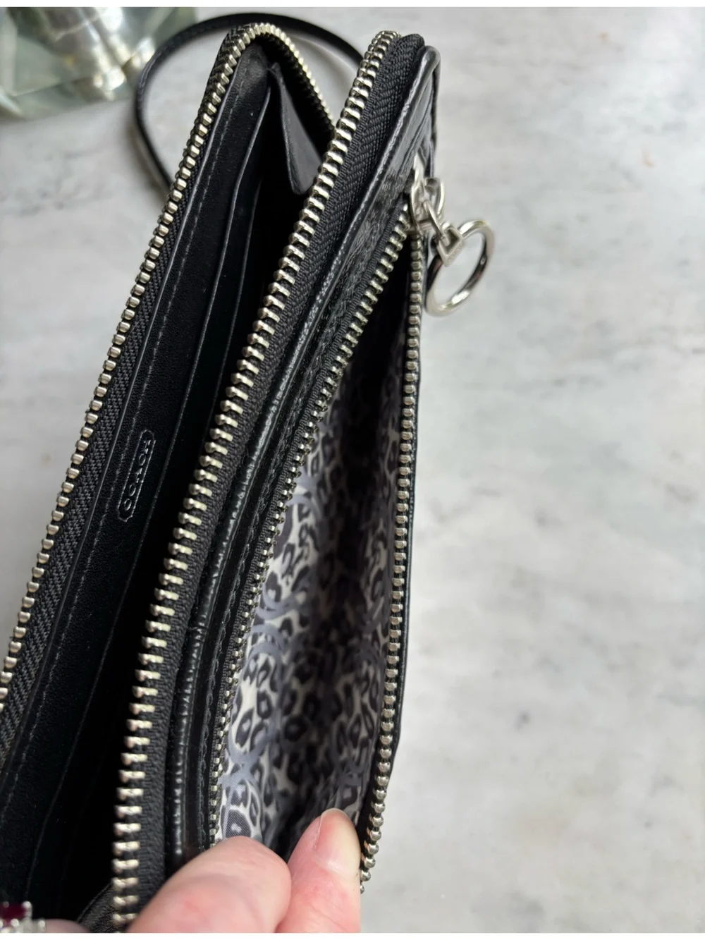 Coach Black Poppy Patent Leather Wristlet/Wallet